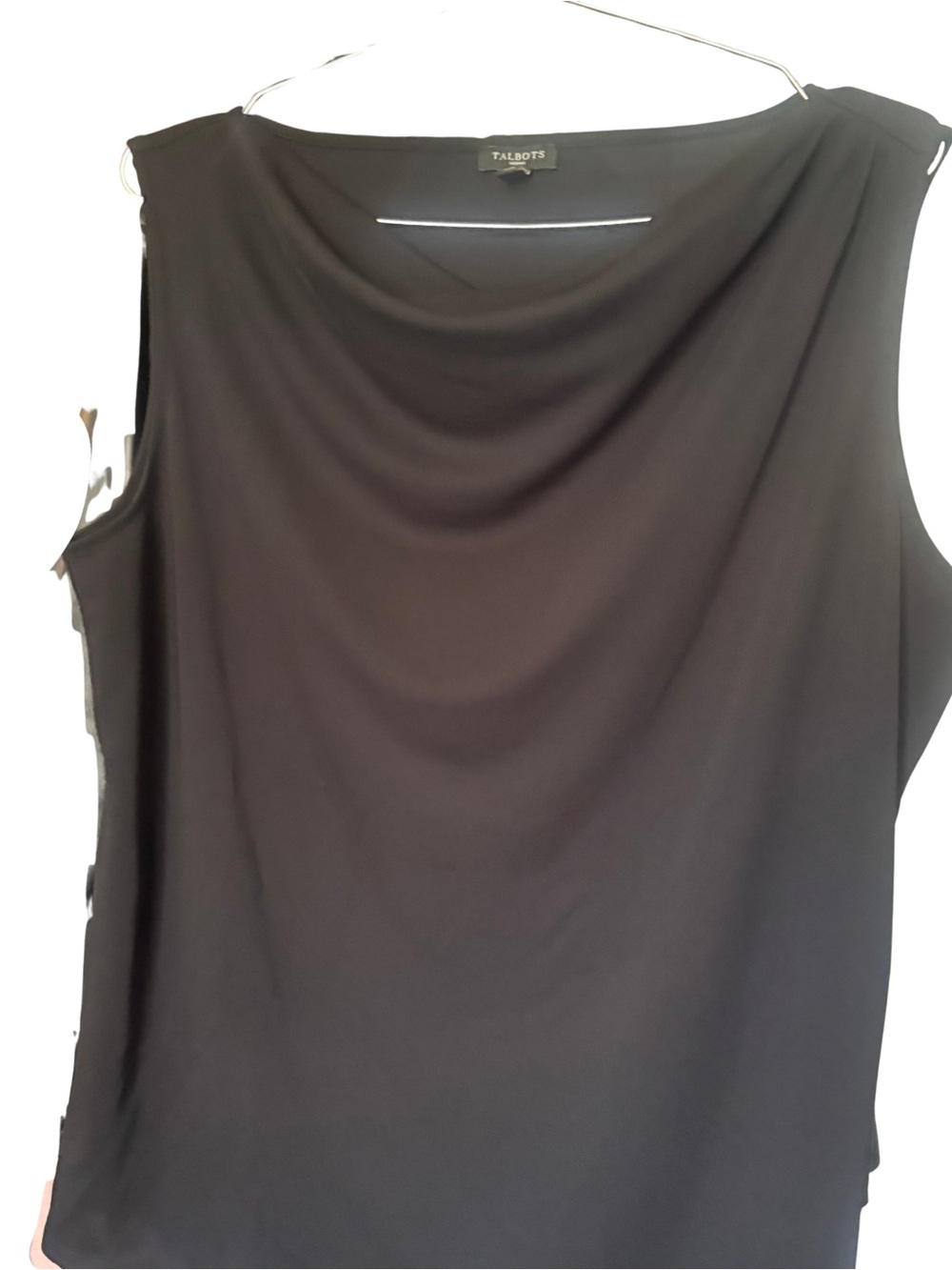 Talbots Black Drape Neck Sleeveless Camisole